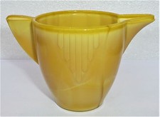 Akro Agate Large Interior Panel Yellow Teapot Base Child's Tea Set