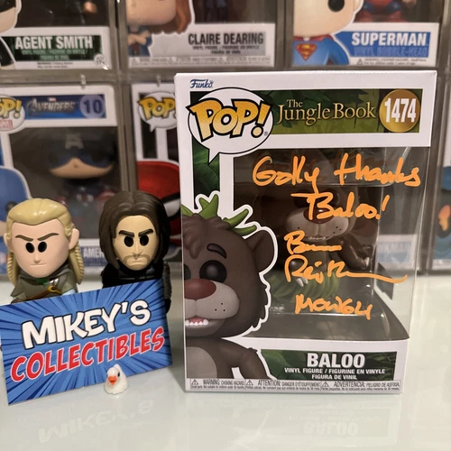 Funko POP! #1474 Disney The Jungle Book Baloo, Signed Bruce Reitherman “Mowgli”