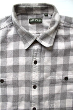 Orvis men's flannel shirt XXL grey check cotton l/sleeves LSHTA489