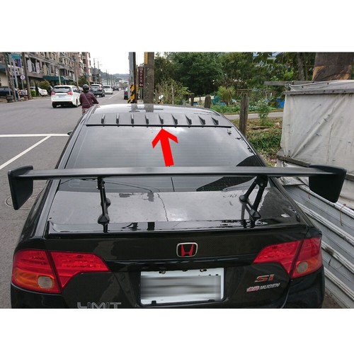 Matte Black FOR Honda Civic 8th 4DR Sedan Rear Fin Roof Spoiler Wing ABS - Picture 8 of 8