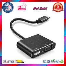 USB Type C to HDMI HD TV Cable VGA Adapter Converter For Macbook Phone Tablet