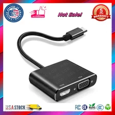 USB Type C to HDMI HD TV Cable VGA Adapter Converter For Macbook Phone Tablet