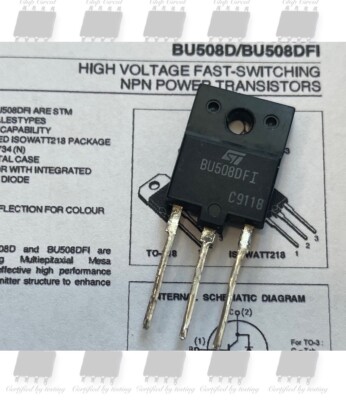 BU508DFI High Voltage Fast-Switching NPN Power Transistor (New Old Stock) 1PCS