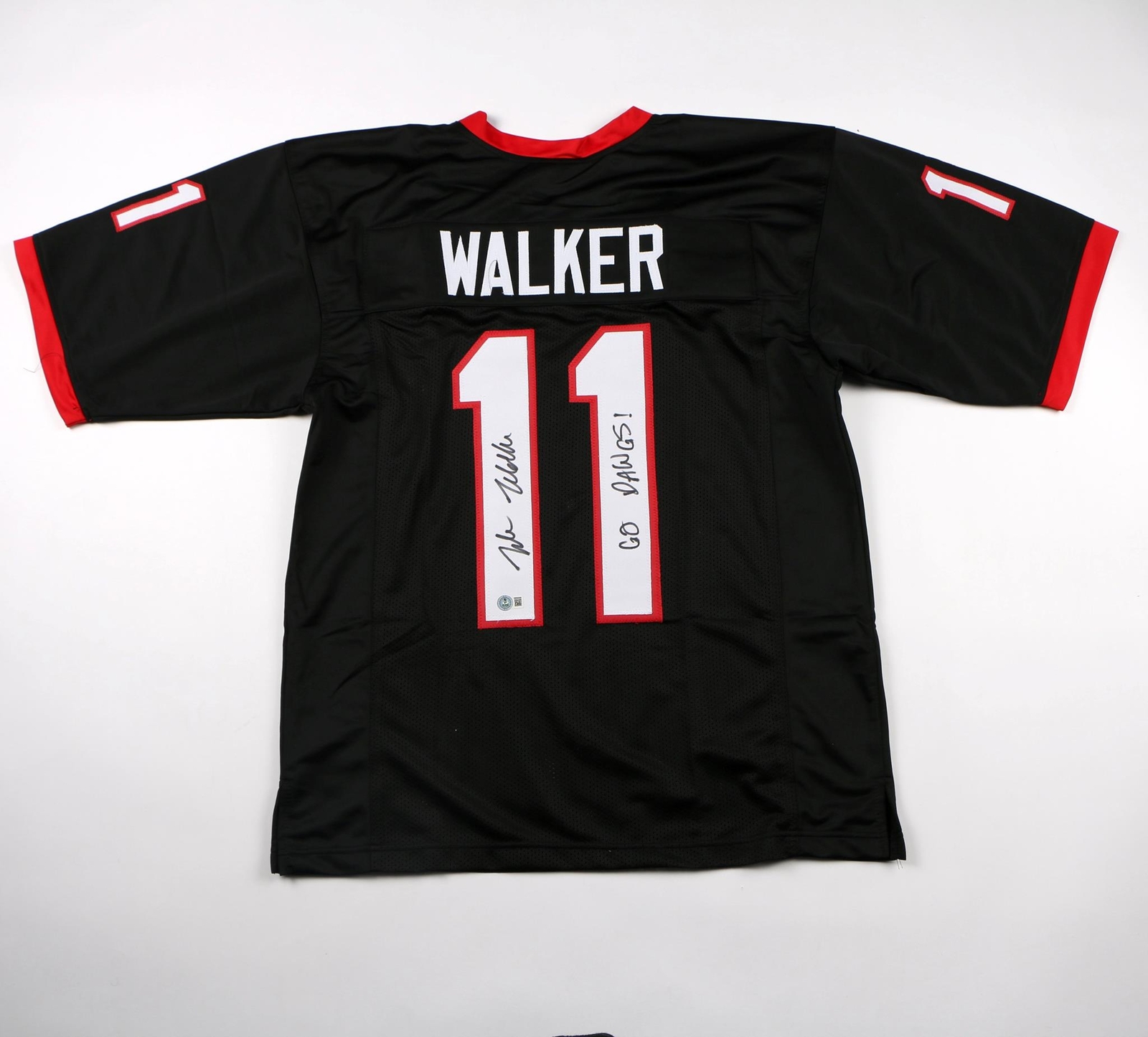 Jalon Walker Autographed Signed Georgia Bulldogs Jersey Black Falcons Beckett 