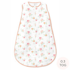 New Swaddle Designs Muslin zzZipMe Sack Peachy Pink Floral 6-12 months