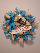 "Hello Summer"wreath for front door- Handmade