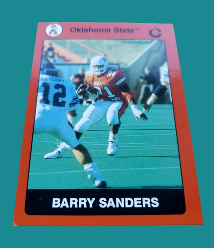 BARRY SANDERS 1991 Oklahoma State Collegiate Collection Football LOT OF 3 NR-MT - Picture 11 of 14