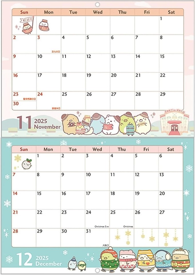 2025 Wall Calendar Sumikko Gurashi A4 CD39101 from Japan eBay