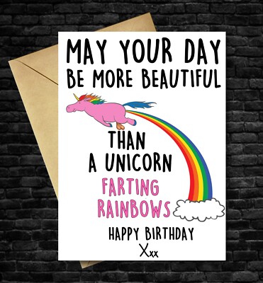 Funny Birthday Card Joke Rude Cheeky Humorous Dad Mum Friend Wife ...