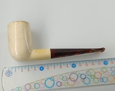 Ancienne Pipe en Écume de Mer avec Tuyau en Acrylique marbré Vintage Rare