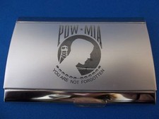 POW MIA DESIGN POCKET BUSINESS CARD HOLDER NEW FITS 12 CARDS PRISONER OF WAR