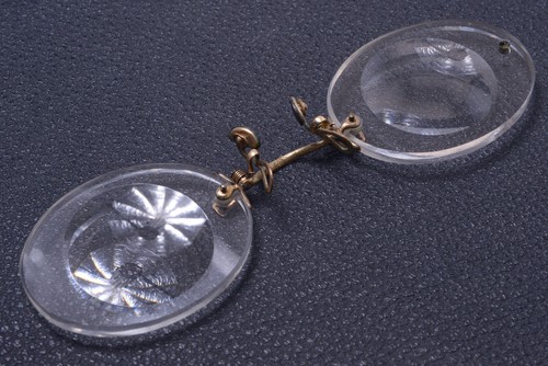 ✅ DOUBLÉ ANTIQUE PINCH, PINCE NEZ NOSE GLASSES SPECTACLES EXTREME MINUS DIOPTER