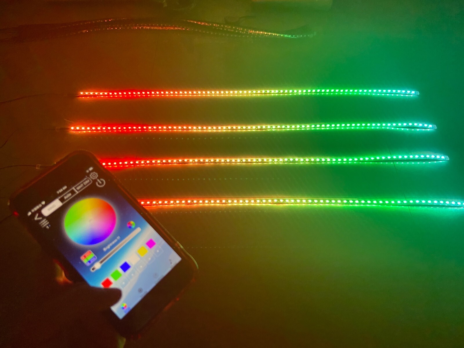 4PCS 4FT SET Bluetooth Chasing LED Polaris Slingshot Hood/Underglow