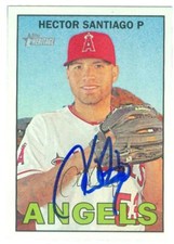 Hector Santiago autographed baseball card (Angels) 2016 Topps Heritage #247
