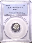 1998-S PCGS PR69DCAM Silver Proof Roosevelt Dime - 10C cents - Old Blue Holder