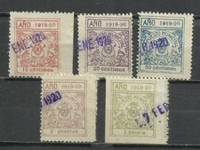 LO4-LOTE SELLOS LOCALES FISCALES CARTAGENA MURCIA 1919 - 1920 IMPUESTO MUNICIPAL