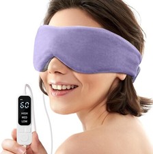 Heated Eye Mask, USB Eye Mask for Dry Eyes with Temperature  Timer Control, Ear
