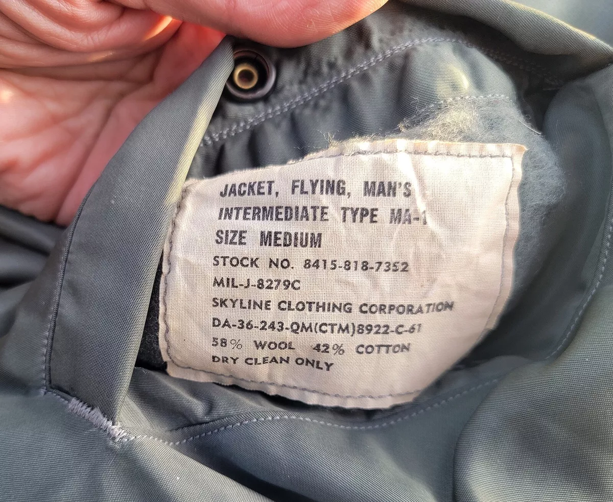 1961 USAF MA1/MA-1 Bomber/Flight Jacket-Vietnam-SKYLINE CORP-M