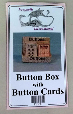 Dollhouse Miniature Sewing  Button Box Kit Dragonfly International  1:12 scale