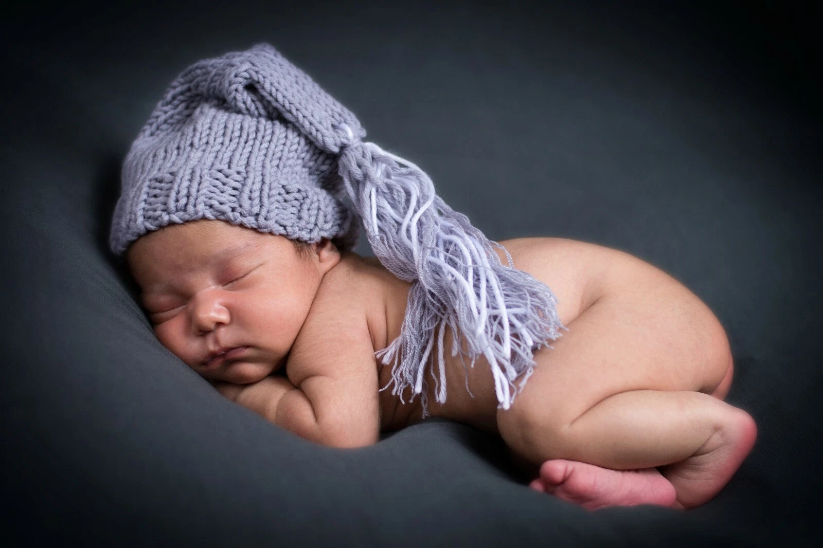 Newborn Photo Prop: Charcoal Gray Bean Bag Blanket for Newborn Photo Shoot