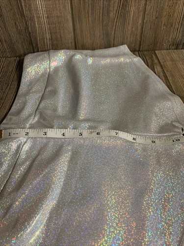 Houmous Women's 2” XL Silver Sparkling Shorts Tag Size Is US 8-10 - Picture 4 of 7