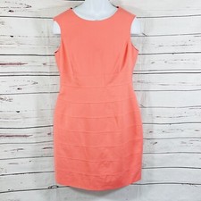 Antonio Melani Dress Womens Size 14 Sheath Sleeveless Round Neck Coral NWT