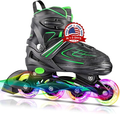 Patines en línea ajustables para exteriores con ruedas totalmente iluminadas NEW