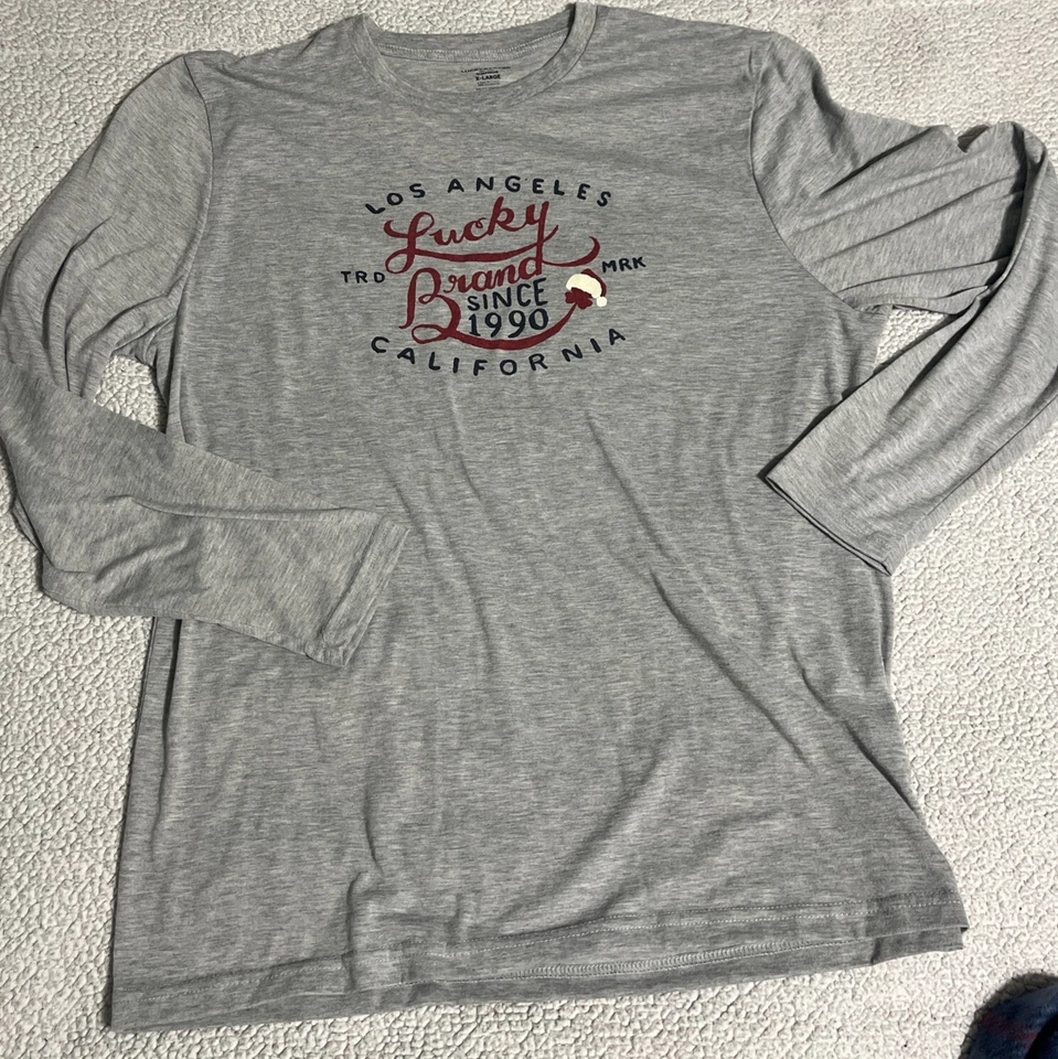 Lucky Brand Mens XL Flannel Pajama Sleepwear Set Thermal Shirt Flannel Pant - Image 3 of 4