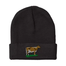 Beanies for Men Guernsey Cow Embroidery Winter Hats Women Acrylic Skull Cap