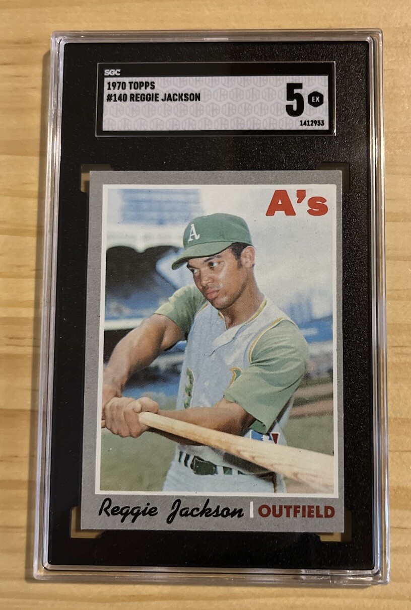 1970 Topps Baseball Reggie Jackson SGC 5 MLB HOF 2nd Year Card #140 EX Baseball