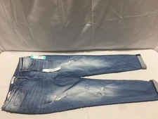 J693 VIGOSS Thompson Tomboy Mid Rise Distructed Jeans Blue Womens Size 10