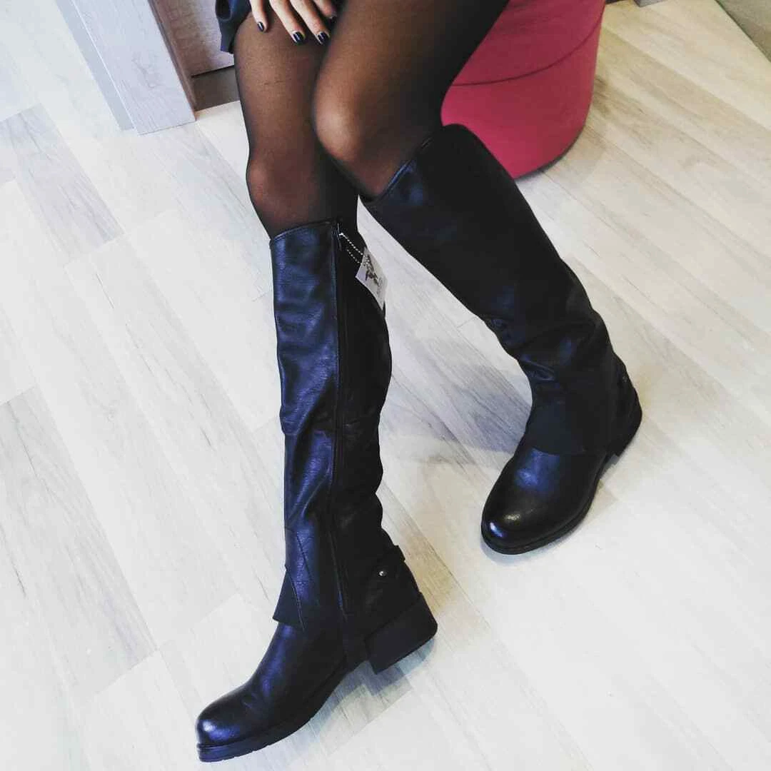 stivali donna con tacco basso