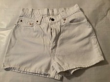 VTG 90s Levi's Women's 512 Slim Fit Jean Shorts USA White Denim Sz 11
