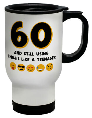 Lustiger Reisebecher 60. Geburtstag 60 Sixty & noch mit Emojis Tasse Geschenk