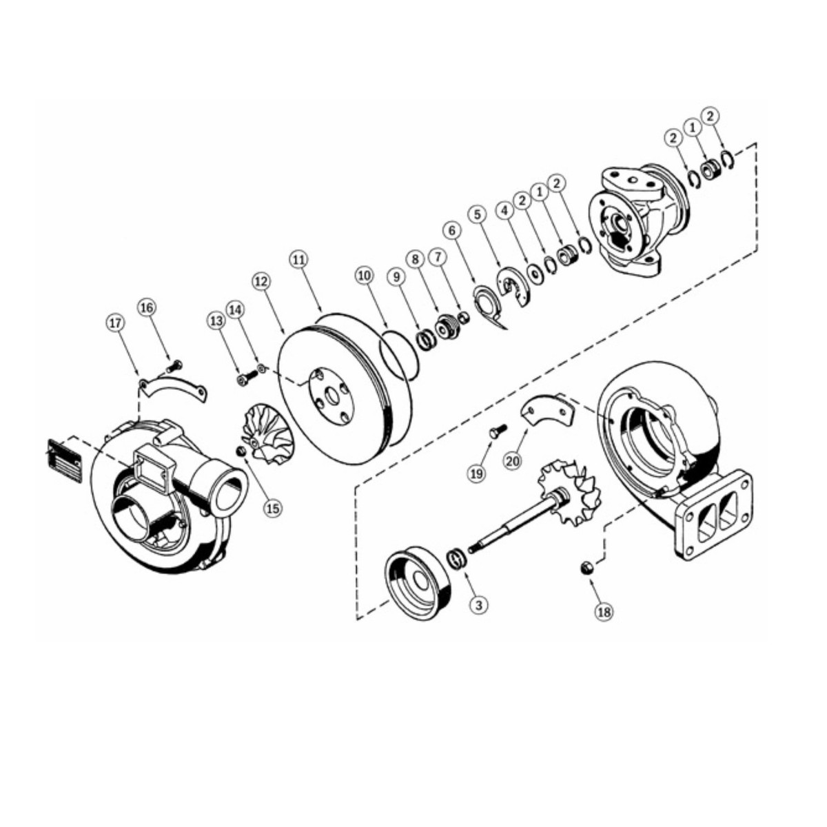 Turbocharger Rebuild Kits for KKK K26 Turbo 360 Degree Thrust