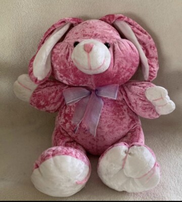 Vintage DanDee Bunny Rabbit Plush Rosy Pink Velvety  12   MTY Int Read