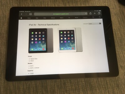 Apple iPad Air 1st Gen. 16GB, Wi-Fi, 9.7in - Space Gray | eBay