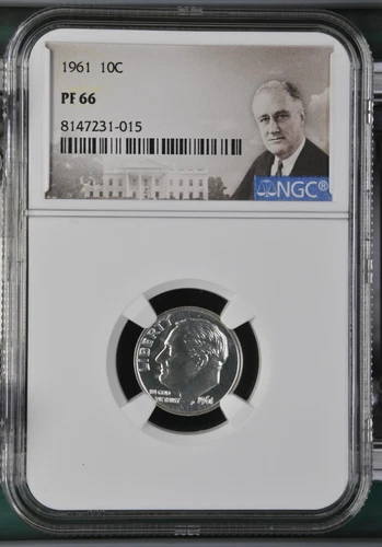 1961 Roosevelt Dime 10C NGC PF 66
