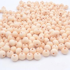 10mm Wooden Beads for Craft,300 Pcs Round Natural 10mm-300pc, Brown