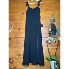 NWT Lulus The Way to Love Black Ruffled Maxi Dress Bridesmaid Gala Banquet Sz L