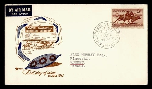 DR WHO 1961 AUSTRALIA FDC CATTLE INDUSTRY ANIV ROYAL CACHET M70844