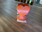 Degenhart Glass  Heart Sweetheart Toothpick Holder Tomato Slag Vintage