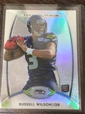 Russell Wilson Rookie Card 2012 Topps Platinum Seahawks NFL Football. rookie card picture