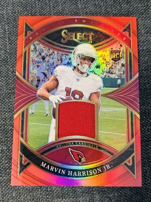 2024 Panini Select Marvin Harrison Jr. Patch Rc Red Prizm Color Match Cardinals