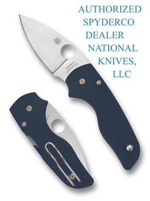 Spyderco Lil' Native Compression Lock C230GPCBL Satin Plain Edge SPY27 Blade G10
