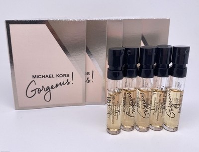 5 x  Michael Kors  Gorgeous Eau de Parfum Spray SAMPLES, 0.03 / 1ml oz Each