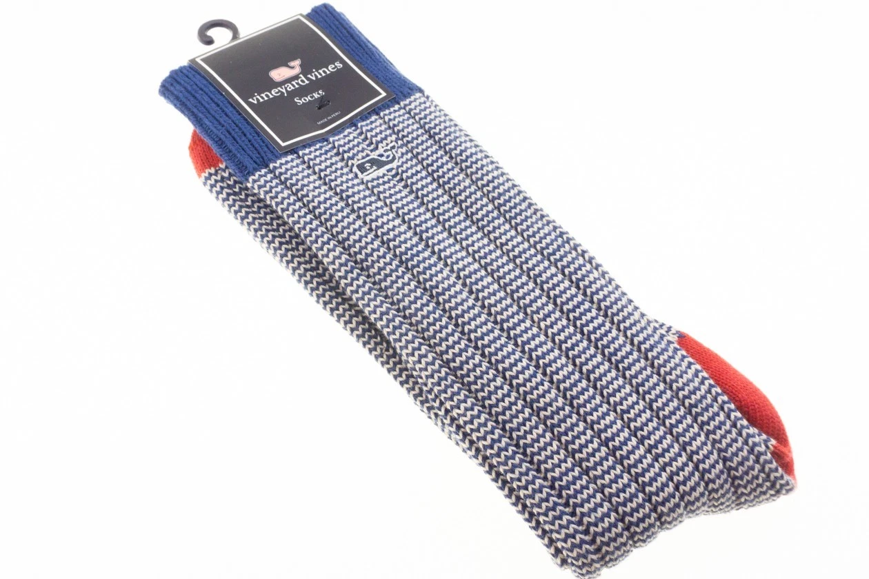 New VINEYARD VINES Men's Socks CHESAPEAKE BAY Pattern Life Guard One Size PERU
