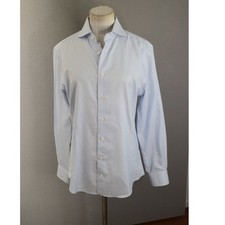 SUITSUPPLY Traveller Shirt 15 38 Extra Slim Fit Blue Stripe Dress Shirt Men