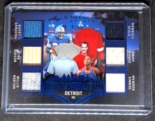 Leaf In The Game Used Barry Sanders Gordie Howe Yzerman Rodman 6 Patch /35