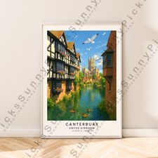 Canterbury Illustration Art Print Canterbury Poster Wall Décor Gift Unframed